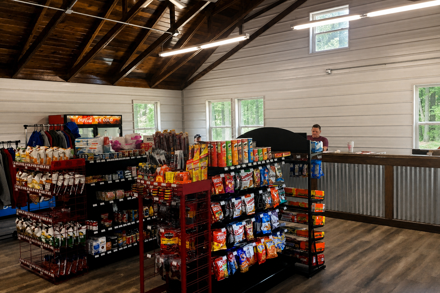 Inside the Mini-Mart convenience store at the welcome center